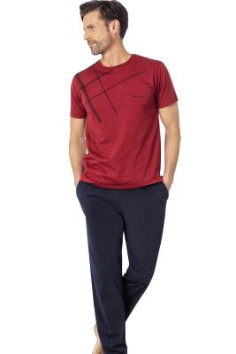 Pierre Cardin Çizgi Detaylı, Kısakol, Bisiklet Yaka Erkek Pijama Takım, %100 pamuk - 2