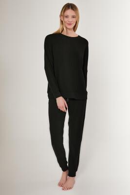 Pierre Cardin Dokuma Kadın Pijama Takım, Kol ve Paça Manşetli, - 4