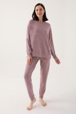 Pierre Cardin Dokuma Kadın Pijama Takım, Kol ve Paça Manşetli, - 7