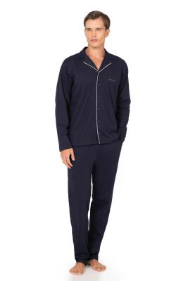 Pierre Cardin Erkek %100 Pamuklu Düğmeli Uzun Kollu Kutulu Çeyizlik Pijama Takımı – Klasik Yaka, Rahat Kalıp - 1