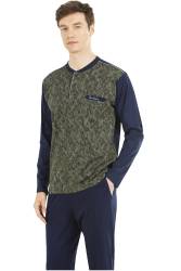 Pierre Cardin Erkek Pijama Takım, Jakarlı Pijama Takım, Uzunkol Pijama,  - 1