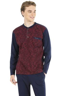 Pierre Cardin Erkek Pijama Takım, Jakarlı Pijama Takım, Uzunkol Pijama,  - 3