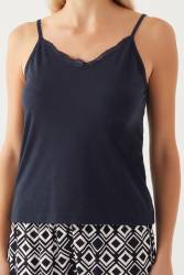 Pierre Cardin Geometrik Desenli 3'lü Sabahlık Atlet Şort Takımı - Thumbnail