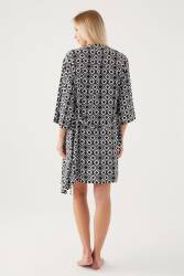 Pierre Cardin Geometrik Desenli 3'lü Sabahlık Atlet Şort Takımı - Thumbnail