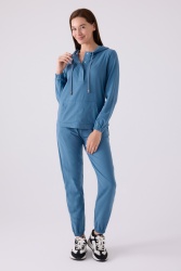 Kadın Comfort Kumaş Pijama Takım - 4
