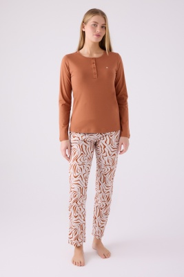 Pierre Cardin İkili Pijama Takım Açık Kahve - Süprem  - 2