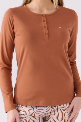 Pierre Cardin İkili Pijama Takım Açık Kahve - Süprem  - 3