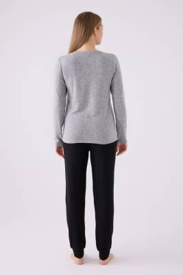 Pierre Cardin İkili Pijama Takım Gri Melanj - Süprem  - 3