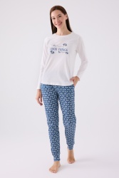  Pierre Cardin İkili Pijama Takım Krem  - Süprem - 2Li Takım - 1