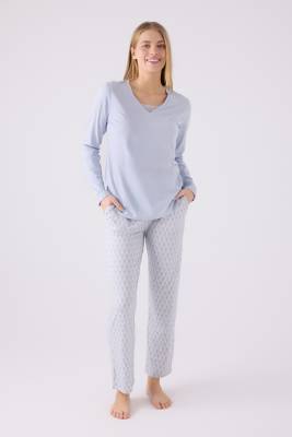 Pierre Cardin - Pierre Cardin İkili Pijama Takım Mavi - Süprem - 2Li Takım