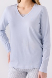  Pierre Cardin İkili Pijama Takım Mavi  - Süprem - 2Li Takım - 3