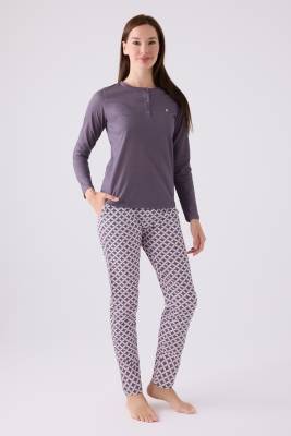 Pierre Cardin - Pierre Cardin İkili Pijama Takım Mürdüm - Süprem - 2Li Takım