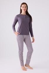  Pierre Cardin İkili Pijama Takım Mürdüm  - Süprem - 2Li Takım