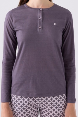  Pierre Cardin İkili Pijama Takım Mürdüm  - Süprem - 2Li Takım - 3