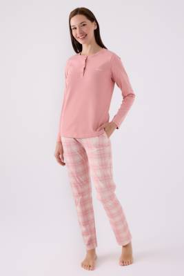 Pierre Cardin - Pierre Cardin İkili Pijama Takım Retro Pembe - Süprem - 2 Li Takım