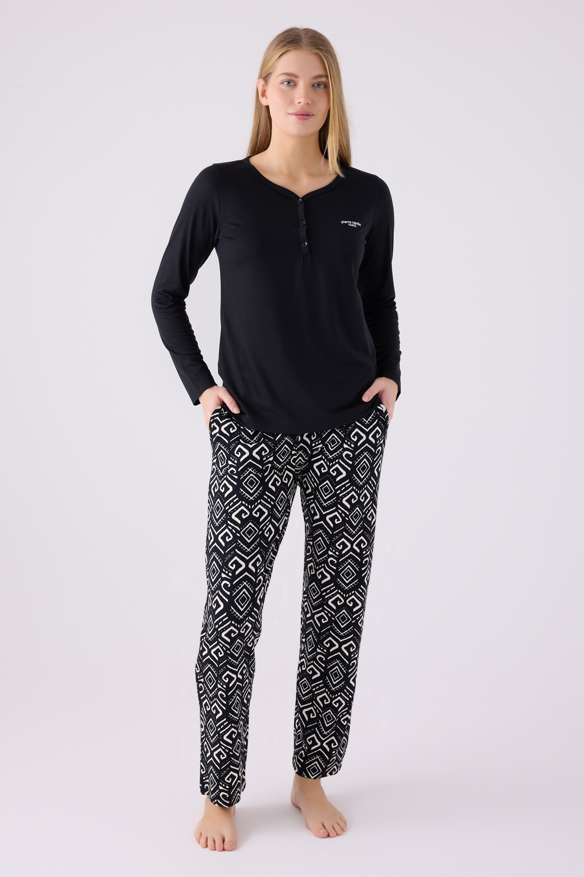 Pierre Cardin İkili Pijama Takım Siyah - Süprem