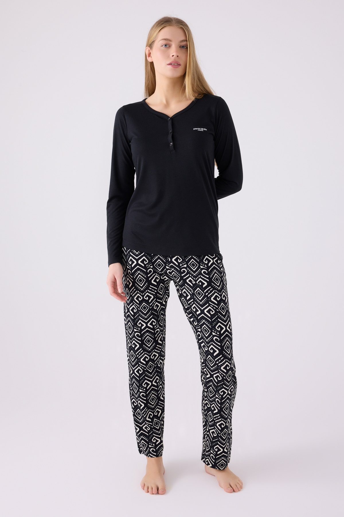 Pierre Cardin İkili Pijama Takım Siyah - Süprem