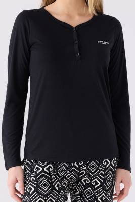 Pierre Cardin İkili Pijama Takım Siyah - Süprem  - 3