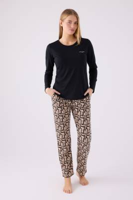 Pierre Cardin - Pierre Cardin İkili Pijama Takım Siyah - Süprem