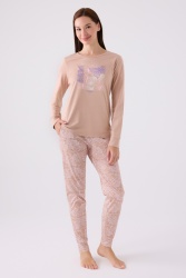  Pierre Cardin İkili Pijama Takım Vizon  - Süprem - 2Li Takım