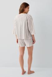 Pierre Cardin Kadın 3’lü Kutulu Pamuk Modal Pijama Takımı – Askılı Atlet, Şort ve Çizgili Sabahlık Ev & Uyku Giyimi - 4