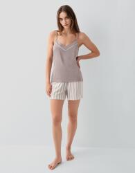 Pierre Cardin Kadın 3’lü Kutulu Pamuk Modal Pijama Takımı – Askılı Atlet, Şort ve Çizgili Sabahlık Ev & Uyku Giyimi - 3