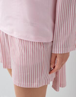 Pierre Cardin Kadın 3’lü Kutulu Pijama Seti Askılı Şortlu Sabahlık Takımı %50 Pamuk %50 Modal – Dantel ve Cep Detaylı - 5