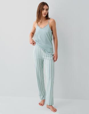 Pierre Cardin Kadın 3’lü Kutulu Pijama Takımı – %50 Modal %50 Pamuk, Askılı Atlet, Uzun Alt ve Sabahlık - 3