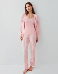 Pierre Cardin Kadın 3’lü Kutulu Pijama Takımı – %50 Modal %50 Pamuk, Askılı Atlet, Uzun Alt ve Sabahlık - 7