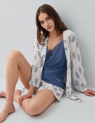 Pierre Cardin Kadın 3’lü Kutulu Pijama Takımı %50 Pamuk %50 Modal – Askılı Atlet, Cepli Şort ve Sabahlık, Tam Kalıp