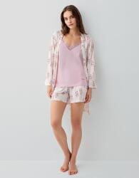 Pierre Cardin Kadın 3’lü Kutulu Pijama Takımı %50 Pamuk %50 Modal – Askılı Atlet, Cepli Şort ve Sabahlık, Tam Kalıp Toz Pembe