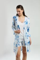 Pierre Cardin Kadın 3'lü Takım, Askılı Beyaz Atlet, Çiçekli Şort Çiçekli Sabahlık Takım - Thumbnail