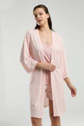 Pierre Cardin Kadın 3'lü Takım, Sabahlık Atlet ve Şort Seti - Thumbnail