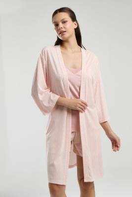 Pierre Cardin - Pierre Cardin Kadın 3'lü Takım, Sabahlık Atlet ve Şort Seti (1)