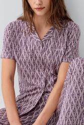 Pierre Cardin Kadın %50 Pamuk %50 Modal Kutulu Gömlek Pijama Takımı – Düğmeli Kısa Kollu Üst ve Desenli Pijama Alt, Cep Detaylı - 3