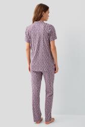 Pierre Cardin Kadın %50 Pamuk %50 Modal Kutulu Gömlek Pijama Takımı – Düğmeli Kısa Kollu Üst ve Desenli Pijama Alt, Cep Detaylı - 4
