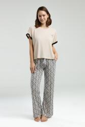 Pierre Cardin Kadın Açık Bej Pijama Takım, Kısakol, Yuvarlak Yaka, Cep Detaylı - 2