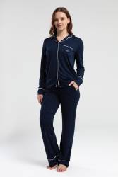 Pierre Cardin Kadın Boydan Düpmeli Pijama Takım - Thumbnail