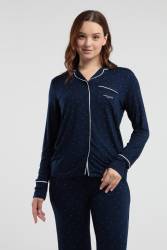 Pierre Cardin Kadın Boydan Düpmeli Pijama Takım - Thumbnail