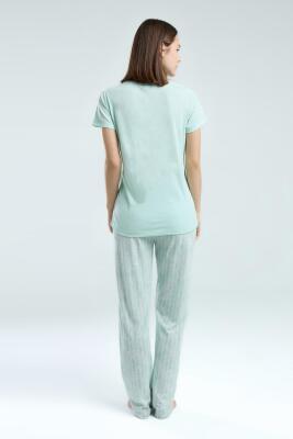 Pierre Cardin Kadın Büyük Beden V Yaka Yazlık Pijama Takım, Viskon Kumaş, Cep Detaylı - 5