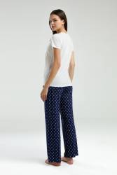 Pierre Cardin Kadın Büyük Beden Yazlık Pijama Takım, Viskon Süprem Kumaş - Thumbnail