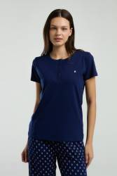 Pierre Cardin Kadın Büyük Beden Yazlık Pijama Takım, Viskon Süprem Kumaş - Thumbnail