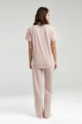 Pierre Cardin Kadın Çizgili Boydan Düğmeli Pijama Takım, Kutulu Gönderilir - Thumbnail