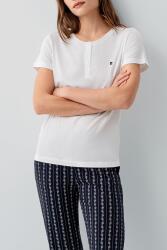 Pierre Cardin Kadın Düğmeli Kısa Kollu Uzun Pijama Takımı %50 Pamuk %50 Modal – Çizgili Alt, Rahat Kesim - 3