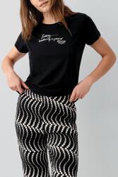 Kadın Baskılı Kapri Pijama Takımı – %50 Pamuk %50 Modal, Kısa Kollu Üst & Desenli Kapri Alt, Rahat Kalıp, Büyük Beden Seçenekli - 3