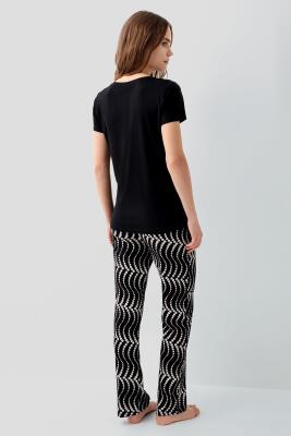 Pierre Cardin Kadın Desenli Pijama Takımı – %50 Pamuk %50 Modal, Yumuşak Dokulu, Rahat Kalıp, Büyük Beden Seçenekli - 3
