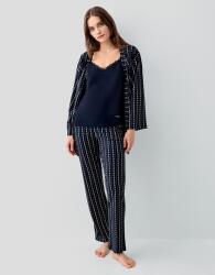 Pierre Cardin Kadın Düğmeli Kısa Kollu Kutulu Pijama Takımı – %50 Pamuk %50 Modal, Çizgili Desen (1)