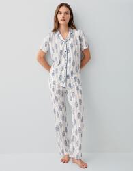 Pierre Cardin Kadın Düğmeli Kısa Kollu Kutulu Pijama Takımı %50 Pamuk %50 Modal – Tam Kalıp, Alt Cepli Üst Düğmeli (1)