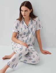 Pierre Cardin Kadın Düğmeli Kısa Kollu Kutulu Pijama Takımı %50 Pamuk %50 Modal – Tam Kalıp, Alt Cepli Üst Düğmeli