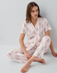 Pierre Cardin Kadın Düğmeli Kısa Kollu Kutulu Pijama Takımı %50 Pamuk %50 Modal – Tam Kalıp, Alt Cepli Üst Düğmeli Toz Pembe